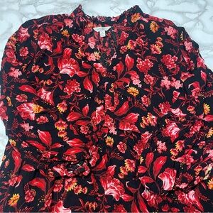 Terra & Sky Peasant Midi Dress in Olivia Floral